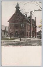 Platteville Wisconsin~Victorian City Hall~Fire Bell Tower~Hand Colored~c1905 picture