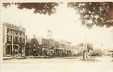 c1910 RPPC Postcard Street Scene Amboy IL Horsedrawn City Hall Bank Lee County  picture