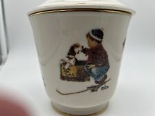 Gorham Jar w/o Lid Norman Rockwell A Boy and His Dog Plant Pot Candy Bowl 4.5