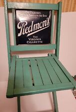 Rare Antique Piedmont Virginia Cigarette Porcelain Sign Painted Wooden Chair picture