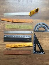 Antique or Vintage Lot of 6 inch Wooden & Metal Rulers General Gilmark picture