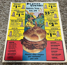 Original Vintage Arby's 1973 Newspaper Print Ad Coupons picture