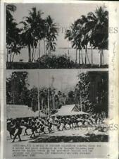 1942 Press Photo People during a native war dance on the Solomon Islands picture