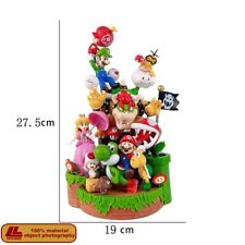 Game Character Mario Luigi Yoshi Bowser Peach Assemble on Castle Figure Toy Gift picture