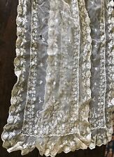 Antique French or English?  Lace Shawl or long Scarf  Floral on Net picture