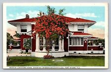 c1920 Rear Of Langford Home Crimson Bouganvillea  Fort Myers Florida P52A picture
