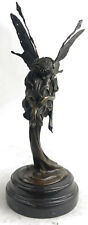 Nymph Fairy Angel Fantasy Bookend Classic Elegant Bronze Marble Statue Figurine picture