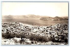 c1920's Panoramic View River Buildings Boat Acapulco Mexico RPPC Photo Postcard picture