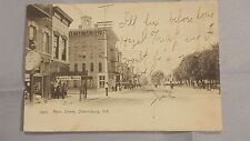 Greensburg Indiana postcard 1906 Main st Square RARE HISTORY ADVERTISING  picture