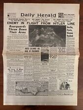 Vintage British Wartime Daily Herald Newspaper Thursday May 25 1944 picture