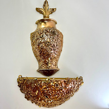 Vintage Syroco Wall Art Faux Gold Italian Fountain Pocket Vase Raised Relief 30