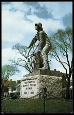 Postcard Chrome Statue of the Mariner Gloucester Harbor Massachusetts picture