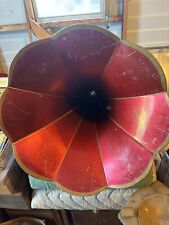 Thomas Edison Fireside Home Phonograph Horn Original Small Red Antique Metal picture
