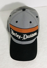 New Era 39 Thirty Harley Davidson Hat Adult Large-XLarge Gray Black Distressed picture