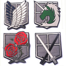 4 PCS Attack On Titan USA 3D TACTICAL MILITARIA Badge EMBROIDERED PATCHES picture