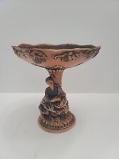 Vintage Victorian Bisque Pedestal Planter Vase Grape Bowl Hand Painted Napco picture