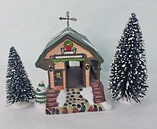 Holiday Time Christmas Village Covered Bridge w/ Trees picture
