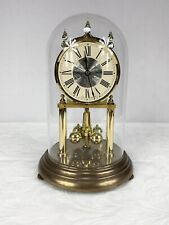 Vintage Kundo Anniversary Dome Glass Clock West Germany Floral Face 100% Working picture