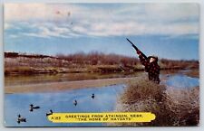 Atkinson Nebraska NE Duck Hunter Home Of Haydays Chrome Postcard picture
