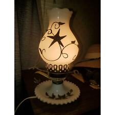 Vintage Plymouth Harlee Milk Glass Hurricane Lamp  picture