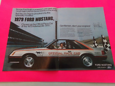 1979 Ford Mustang Ad Official Pace Car Indy 500 Jackie Stewart picture