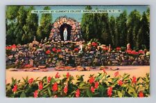 Saratoga Springs NY-New York, Grotto, St. Clement's College, Vintage Postcard picture