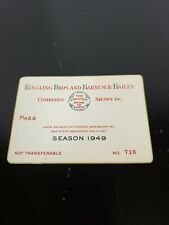1949 Ringling Brothers and Barnum & Bailey Combined Shows Season Pass picture