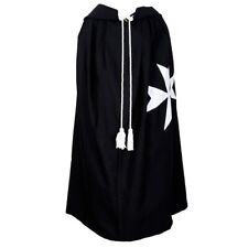 ORDER OF MALTA COMMANDERY MANTLE - BLACK WITH WHITE MALTESE CROSS picture