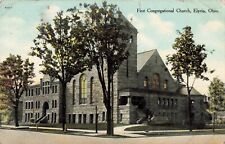 First Congregational Church Elyria Ohio OH 1909 Postcard picture