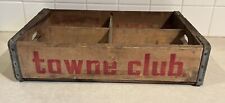 VINTAGE WOOD SODA POP CRATE BOX 17 1/2 x 11 3/4 x 4 1/8 TOWNE CLUB 1970s 80s picture