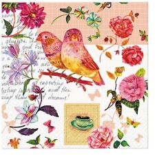(2) Two Individual Luncheon Decoupage Paper Napkins Birds Animals Flowers picture