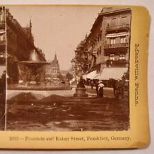 Stereoview Keystone 2022 Fountain And Kaiser Street Frankfurt Germany 1896 (O) picture