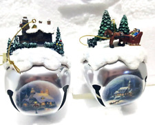 THOMAS KINKADE SLEIGH BELLS ORNAMENT COLLECTION Set of 2 picture