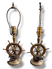 A Pair Of Penser Ship Wheel Tabletop Lamps 18 In Tall picture