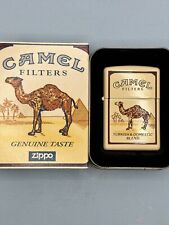 Vintage 1997 Camel Filters Turkish & Domestic Cream Matte Zippo Lighter NEW Rare picture