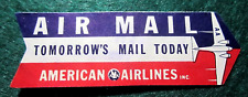 VINTAGE ~ AIR MAIL LABEL ~ AMERICAN AIRLINES ~ NO GUM BACK picture