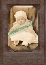 Antique Small Photo - Cute Baby in Booties, Hat - JONES Family (Margaret)  picture