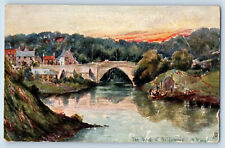 Aberdeen Scotland Postcard Scene of Bridge River Trees c1910 Oilette Tuck Art picture
