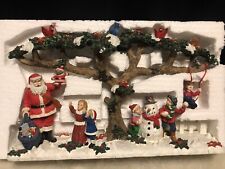 Christmas Scene Santa, Snowman & Swing Decoration, New In Box picture