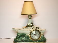 Vintage  1950's/1960's  Ceramic Ship Lamp w/Sessions Clock  Working picture