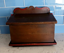 Vintage Handmade Wooden Box Mail File Recipe Box Sewing Box 2 Sections picture