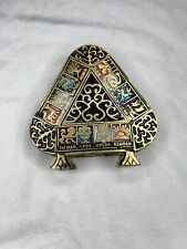 Jewish Triangle Napkin Letter Holder 12 Tribes Sons of Israel Brass Judaica picture