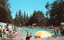 Postcard WI Elkhart Lake Schwartz Resort Hotel Pool Chrome Vintage PC G4969 picture