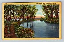 Chautauqua Lake NY, Entrance To Inlet, New York c1949 Vintage Postcard picture