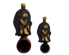 Sexy Rasta Woman Handmade Tobacco Smoking Mini and Small Pipes 2 Piece Combo Set picture