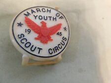 1945 March of Youth Scout Circus   Boy Scouts Neckerchief Slide Neck Scarf picture