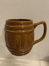 Authentic Cracker Barrel Stoneware Whisky Barrel Ceramic Coffee MUG Cup Glass picture