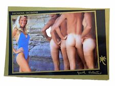 Vintage Postcard NEW Dude Guys Butts Decisions Men No Shorts Girl Bikini picture