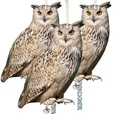 Owl to Keep Birds Away, 3 Pack Bird Scare Owl Fake Owl, Amazed Eagle 3pc picture