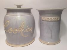 *Studio Pottery* Cookie Jar & Utensil Crock Set by Mark Kelner, Tobermory, CAN picture